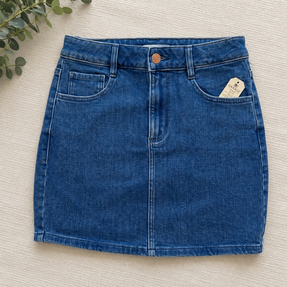 Garage Blue Denim Mini Skirt | NWT | XS Classic Jean Skirt
